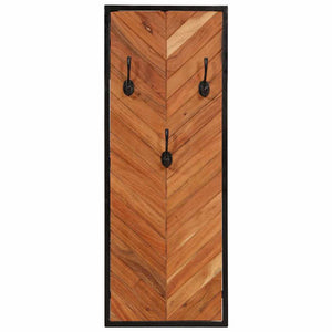 Wandgarderobe 2er Set Akazie Massivholz 35x90cm
