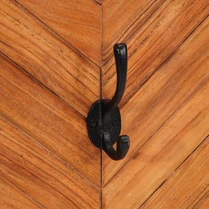 Wandgarderobe 2er Set Akazie Massivholz 35x90cm