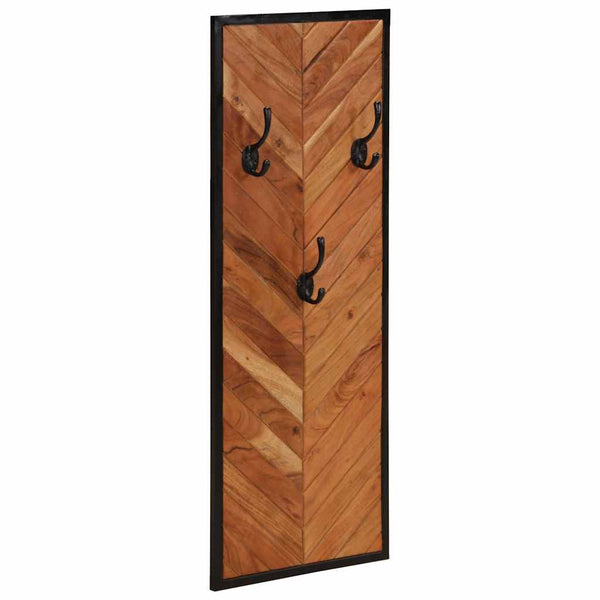Wandgarderobe 2er Set Akazie Massivholz 35x90cm
