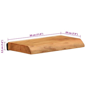 Massivholz Wandregale 30x20 cm, 2er Set