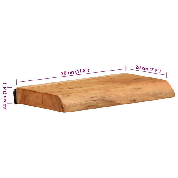 Massivholz Wandregale 30x20 cm, 2er Set
