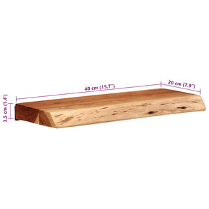 Akazienholz Wandregale 40x20cm, 2er Set