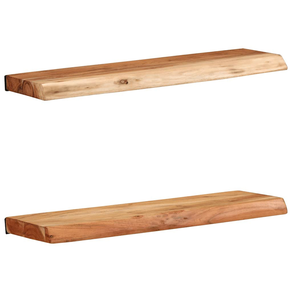 vidaXL Étagères murales 2 pcs 60x20x3,5 cm Bois d'acacia massif