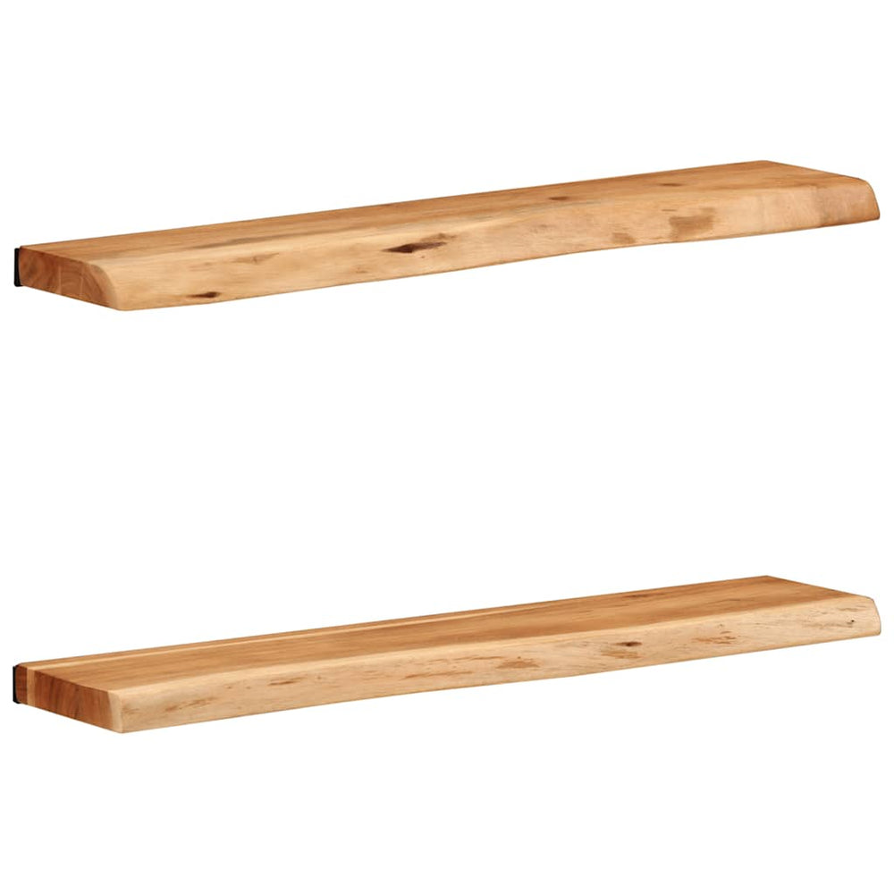 vidaXL Étagères murales 2 pcs 80x20x3,5 cm Bois d'acacia massif