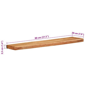 Wandregale 80x20 cm Akazie Massivholz 2er Set