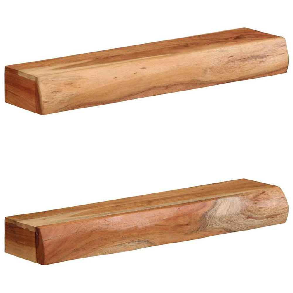 vidaXL Étagères murales 2 pcs 60x17x8 cm Bois d'acacia massif
