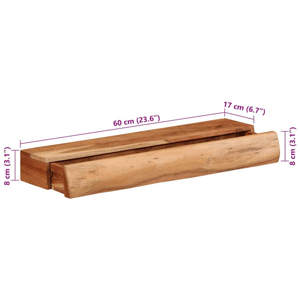 Wandregale 60x17x8 cm Akazie Massivholz 2er Set