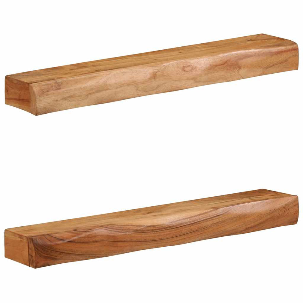 vidaXL Étagères murales 2 pcs 80x17x8 cm Bois d'acacia massif
