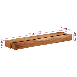 Massivholz Wandregale 80 cm, 2er Set
