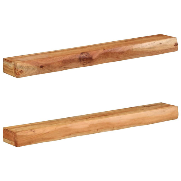 Wandregale 2er Set Akazie Massivholz 100cm