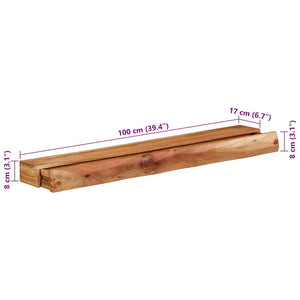 Wandregale 2er Set Akazie Massivholz 100cm