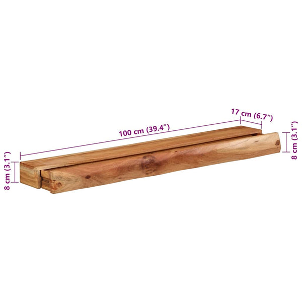 Wandregale 2er Set Akazie Massivholz 100cm