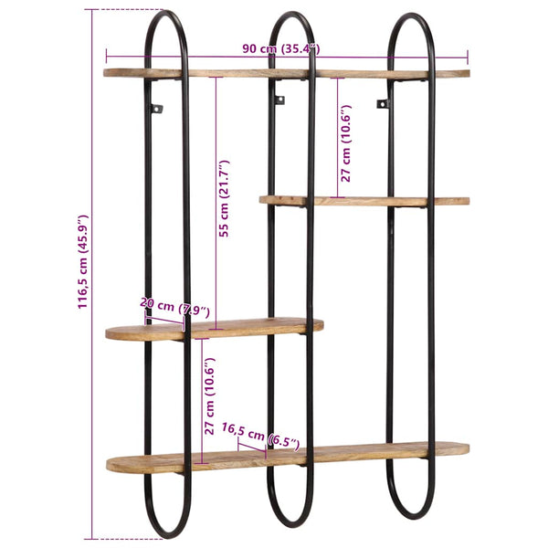 Wandregal Mango Massivholz 90 cm