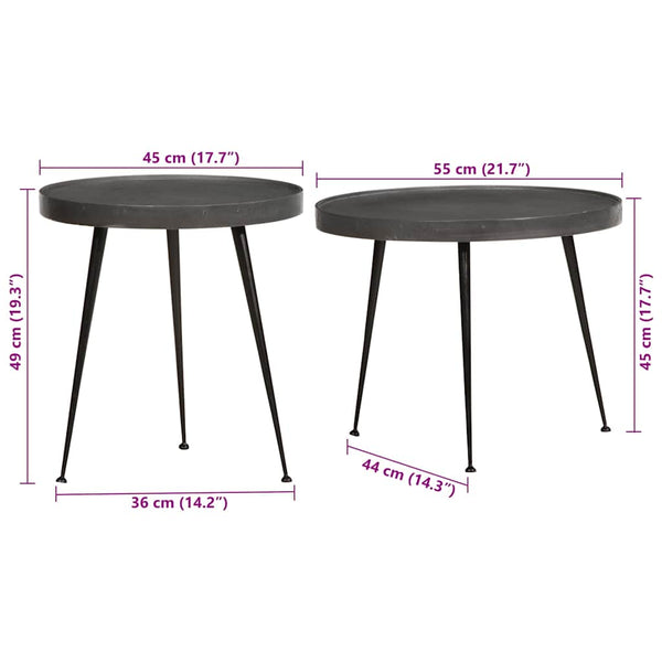 Couchtisch Set, 2-teilig, Schwarz