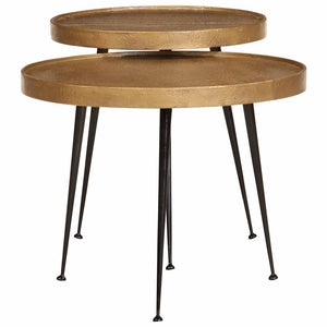 Goldene Couchtische, 2er-Set