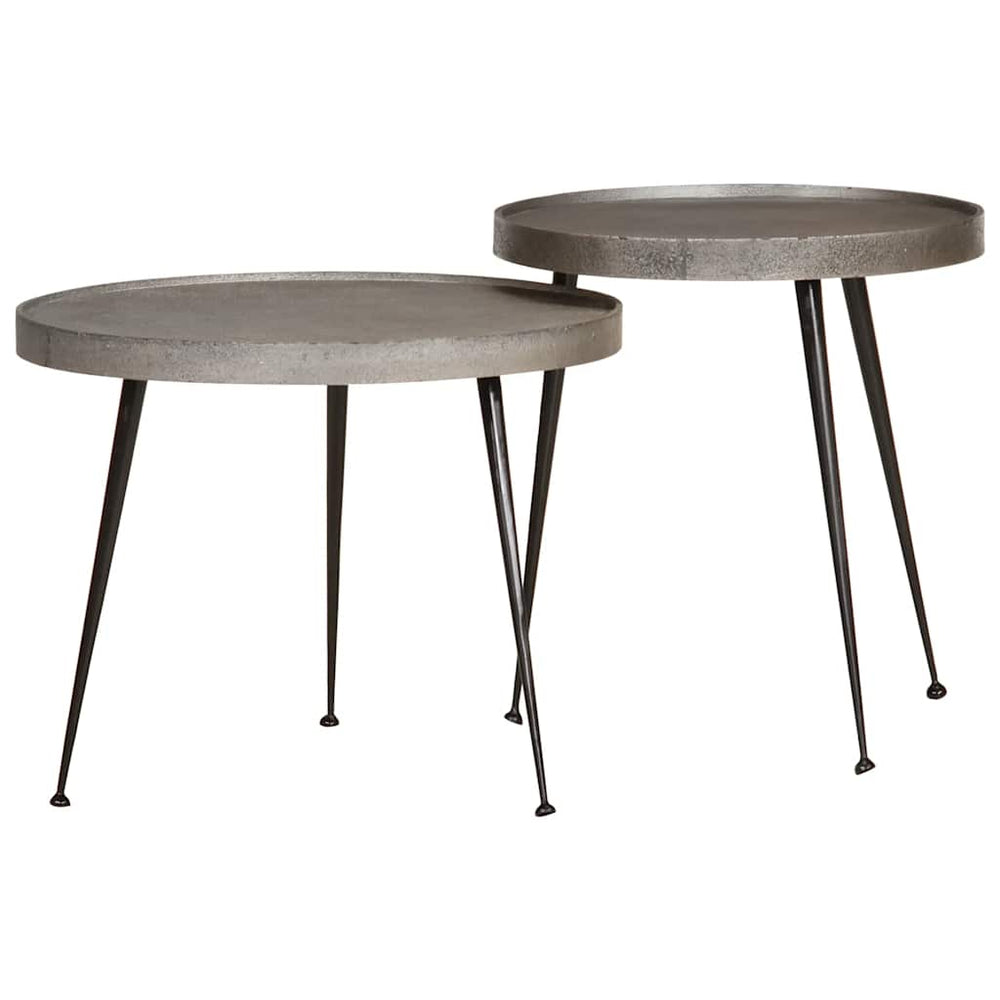 Silberne Couchtische, 2er-Set