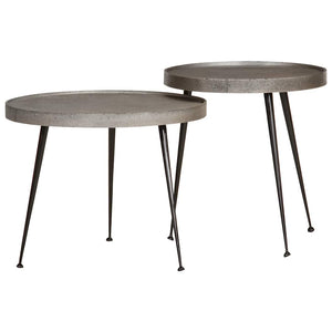Silberne Couchtische, 2er-Set