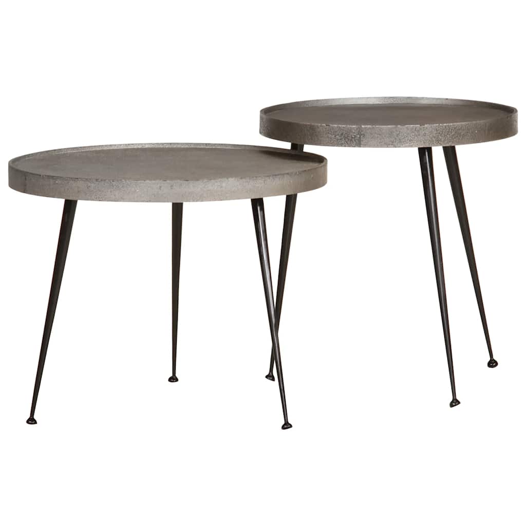 Silberne Couchtische, 2er-Set