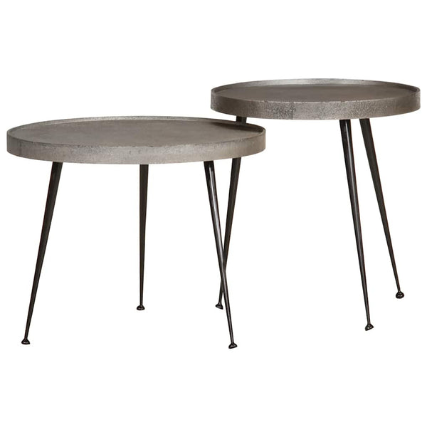 Silberne Couchtische, 2er-Set