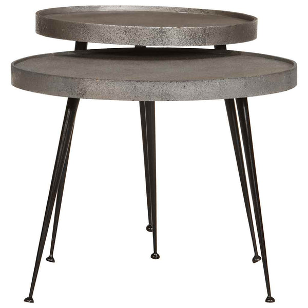 Silberne Couchtische, 2er-Set