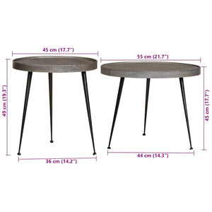 Silberne Couchtische, 2er-Set