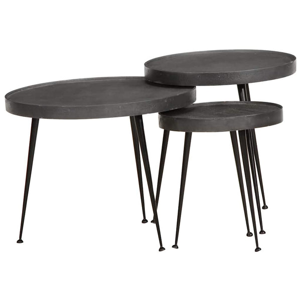 Schwarze Couchtische 3er Set