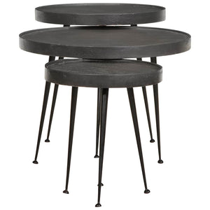 Schwarze Couchtische 3er Set