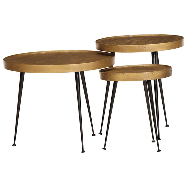Goldener Couchtisch 3er Set