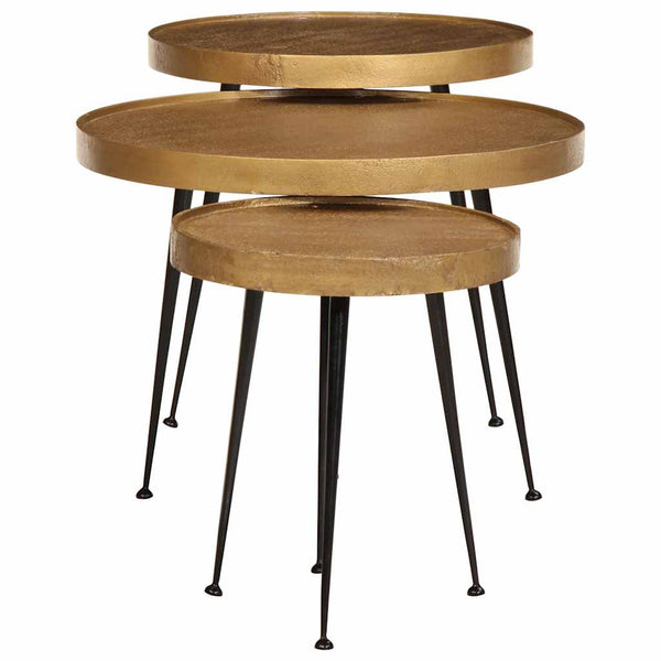 Goldener Couchtisch 3er Set