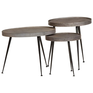 vidaXL Tables basses 3 pcs Argenté Bois d'ingénierie