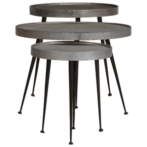vidaXL Tables basses 3 pcs Argenté Bois d'ingénierie