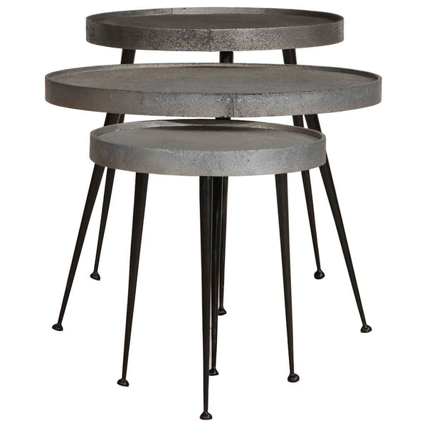 vidaXL Tables basses 3 pcs Argenté Bois d'ingénierie