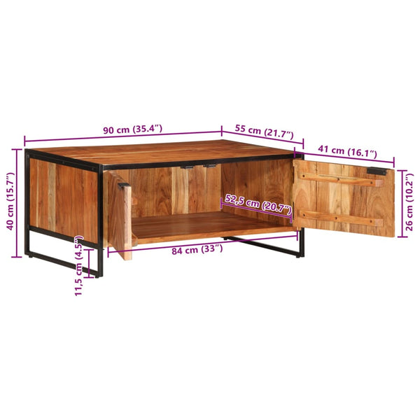 Couchtisch Akazie Massivholz 90x55 cm