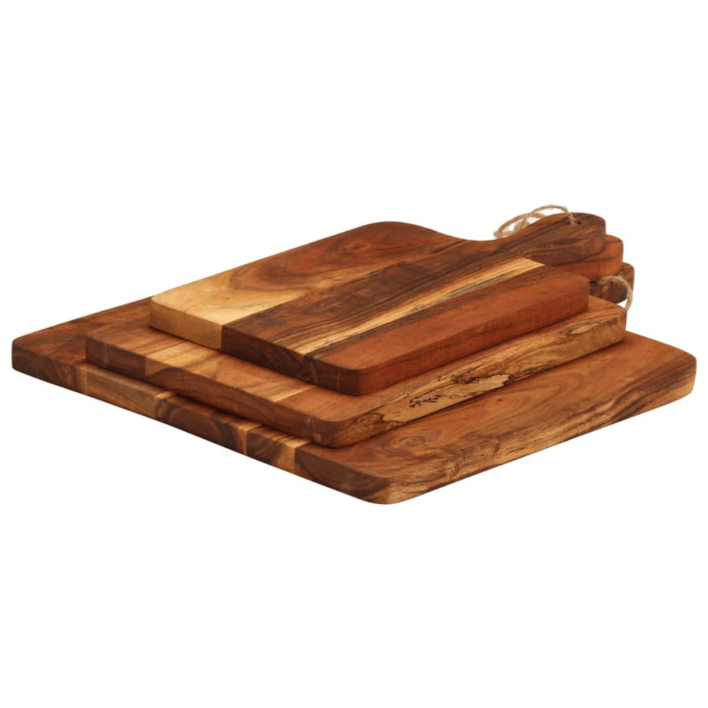 vidaXL Planche à découper 3 pcs Bois d'acacia massif