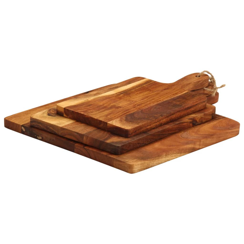 vidaXL Planche à découper 3 pcs Bois d'acacia massif