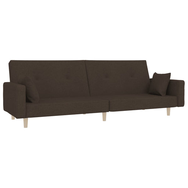 Schlafsofa 2-Sitzer Dunkelbraun mit Kissen