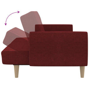 Schlafsofa 2-Sitzer Weinrot