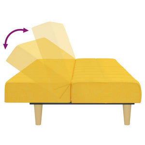 Gelbes Schlafsofa 2-Sitzer Stoff