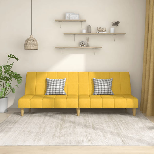 Gelbes Schlafsofa 2-Sitzer Stoff