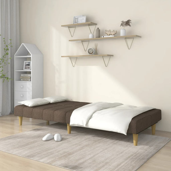 vidaXL Canapé-lit 2 places en tissu taupe