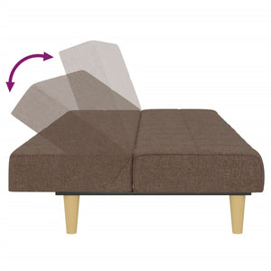 vidaXL Canapé-lit 2 places en tissu taupe