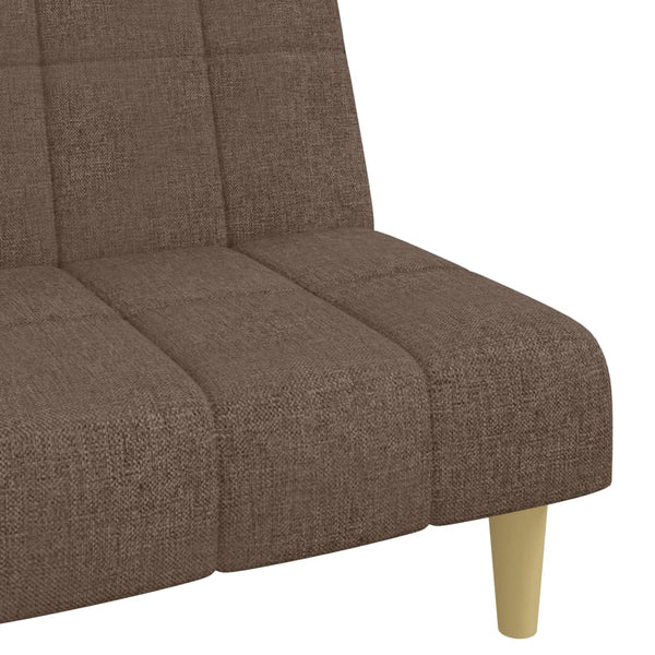 vidaXL Canapé-lit 2 places en tissu taupe