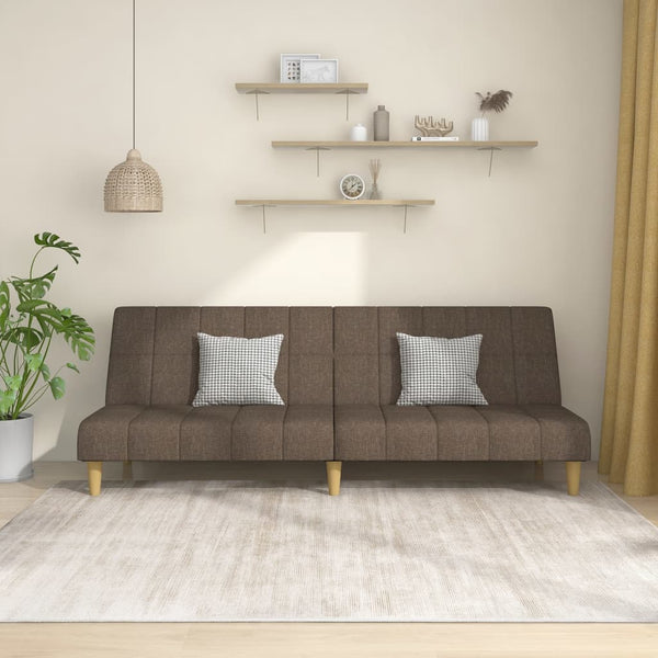 vidaXL Canapé-lit 2 places en tissu taupe