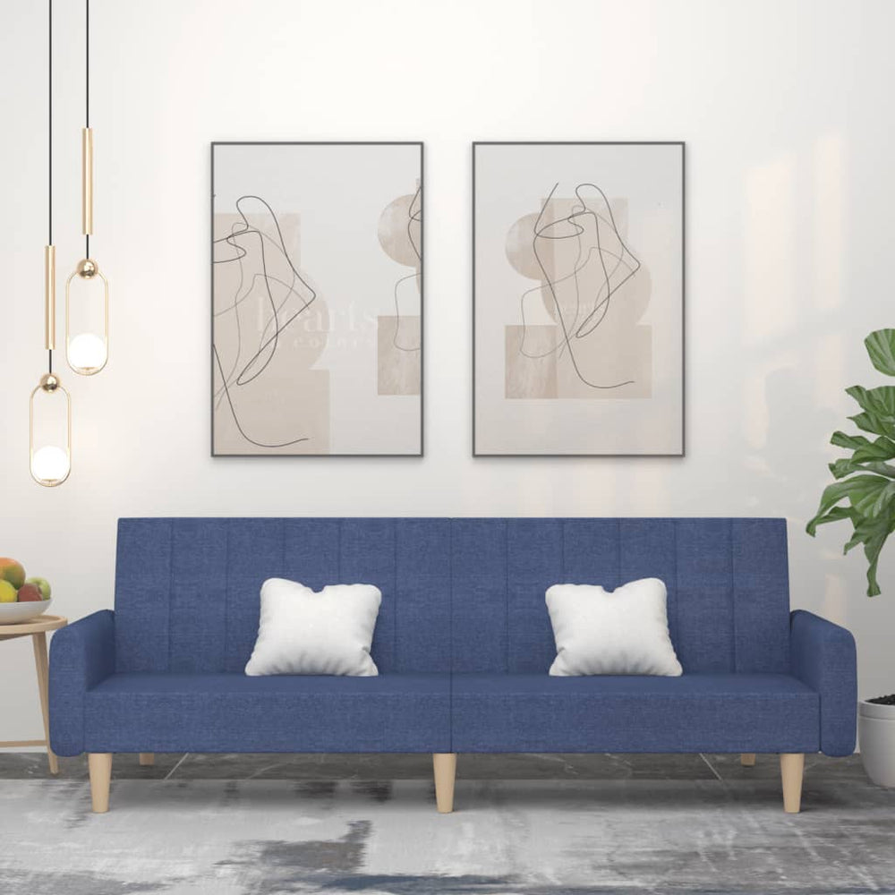Blaues 2-Sitzer Schlafsofa Stoff
