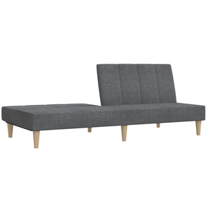 vidaXL Canapé convertible 2 places Gris clair Tissu