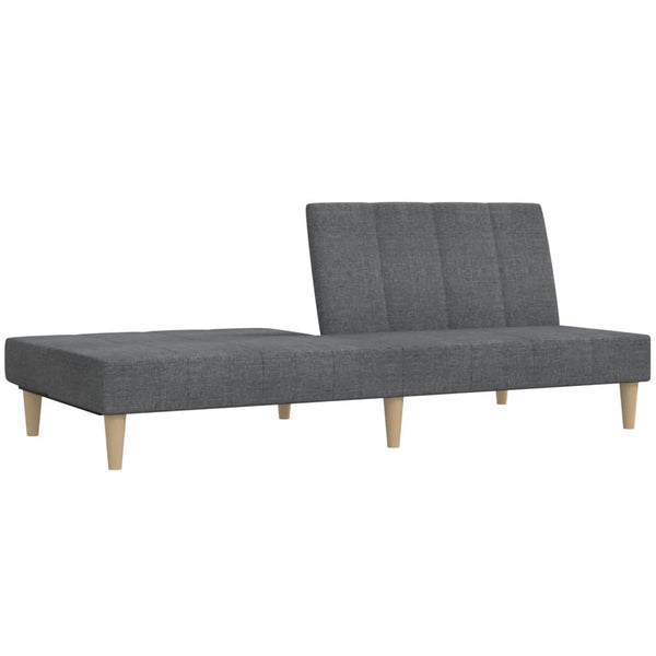 vidaXL Canapé convertible 2 places Gris clair Tissu
