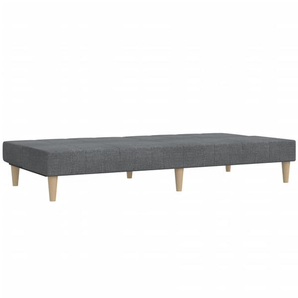 vidaXL Canapé convertible 2 places Gris clair Tissu