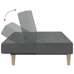 vidaXL Canapé convertible 2 places Gris clair Tissu