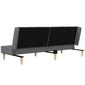 vidaXL Canapé convertible 2 places Gris clair Tissu
