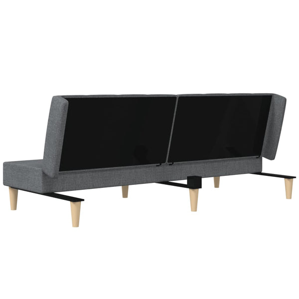 vidaXL Canapé convertible 2 places Gris clair Tissu